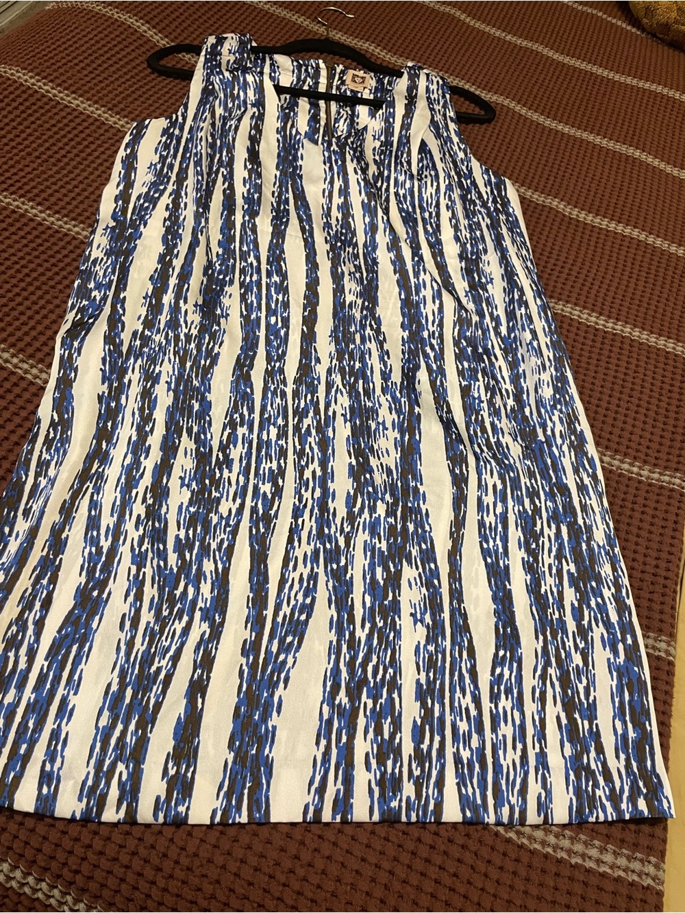 Anne Klein Blue and White A-Line Printed Dress